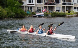 From left to right in K4 500m: Carmen Tryon. Paige Bowes, Heidi Neff, Honour McQuay,